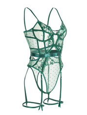 Body met beugel groen transparant mesh detail