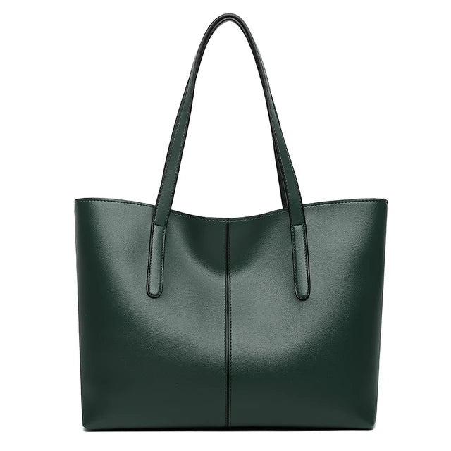 Green tote bag front view