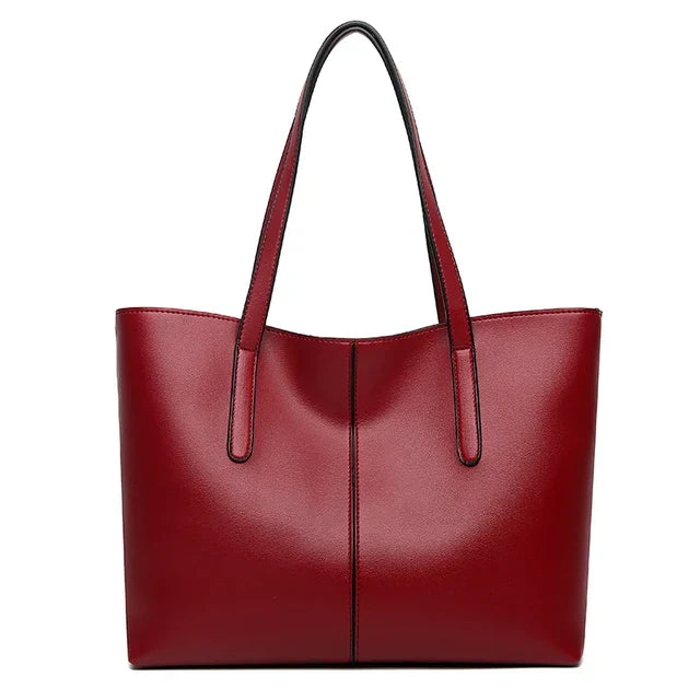 Red tote bag front view