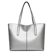 Silver tote bag front view