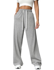 Joggingbroek grijs met elastische taille voorzijde