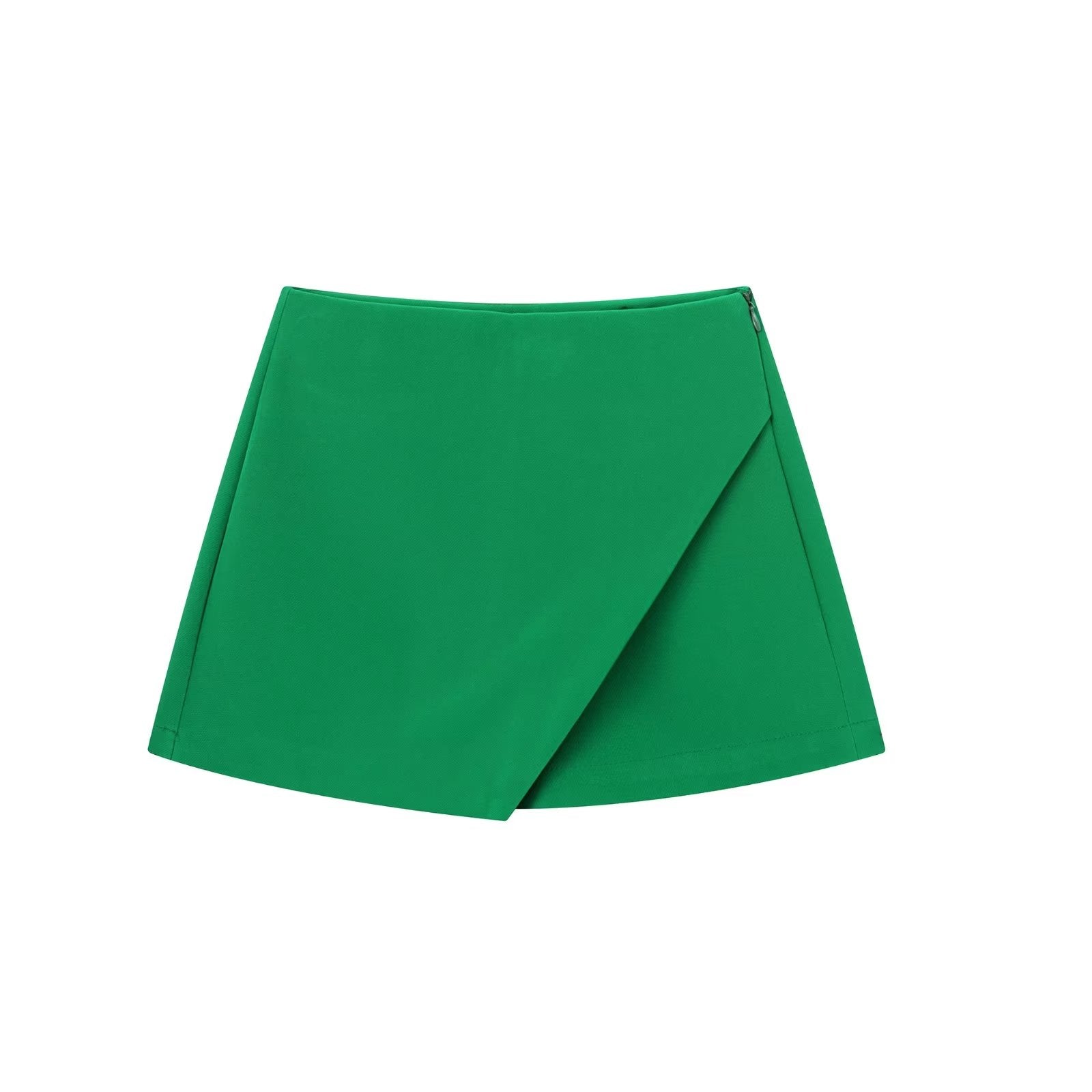 Green shorts folded front view