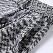 Strakke grijze herringbone set: corsettop + wijde broek – jouw powerlook voor kantoor en avond