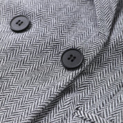 Strakke grijze herringbone set: corsettop + wijde broek – jouw powerlook voor kantoor en avond