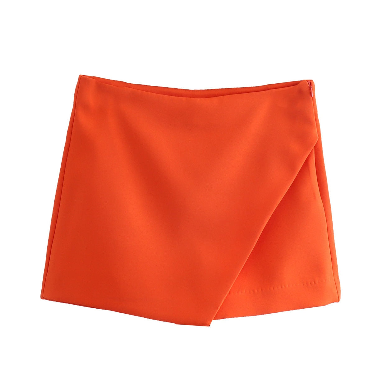 Orange shorts folded front view