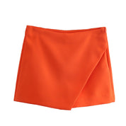 Orange shorts folded front view