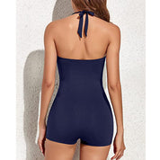Navy blue romper back view