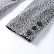 Strakke grijze herringbone set: corsettop + wijde broek – jouw powerlook voor kantoor en avond