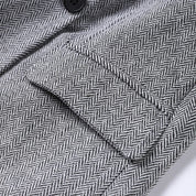 Strakke grijze herringbone set: corsettop + wijde broek – jouw powerlook voor kantoor en avond