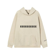 Visconte hoodie beige met zwarte letters EEEE front view
