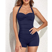 Navy blue romper front view
