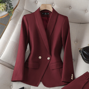 Blazer rood met gouden knopen vooruitgezien