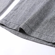 Strakke grijze herringbone set: corsettop + wijde broek – jouw powerlook voor kantoor en avond