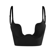 Black seamless bra front view