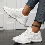 Chunky sneakers all white front view