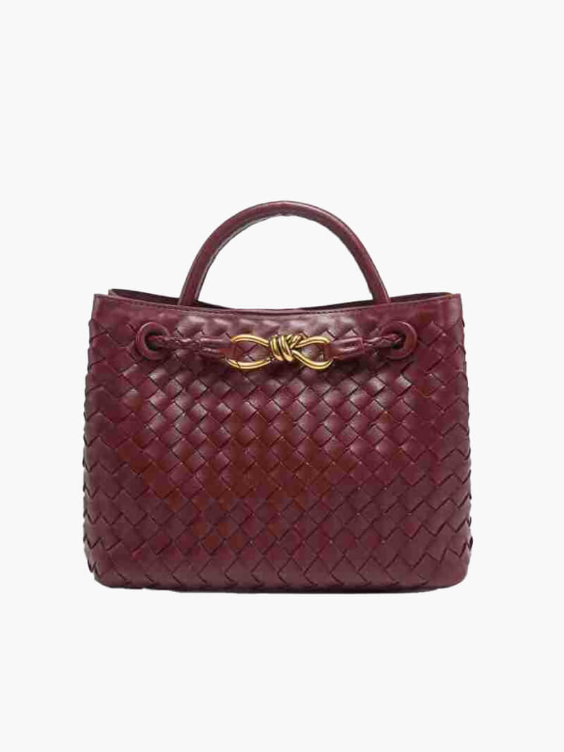Dames handtas rood gevlochten detail