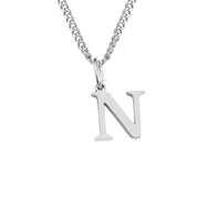 Halsketting zilveren letter N ketting detail