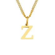 Halsketting goudkleurig met letter Z hangertje close-up