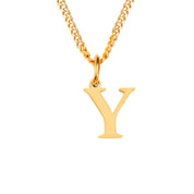 Halsketting goudkleurig met letter Y hangertje front view