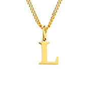 Halsketting goudkleurige ketting met letter 'L' hanger vooraanzicht