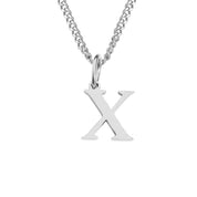 Halsketting met zilveren letter X hangertje close-up
