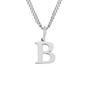 Halsketting met letter B in roestvrijstaal close-up