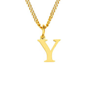Halsketting goudkleurig met letter Y hangertje front view
