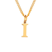 Halsketting goudkleurige ketting met initiaal 'I' hangend