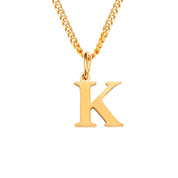 Halsketting goudkleurige ketting met letter 'K' vooraanzicht