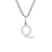 Halsketting zilveren letter Q ketting detail