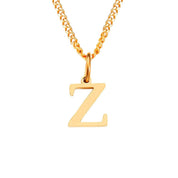 Halsketting goudkleurig met letter Z hangertje front view