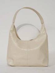 White leather shoulder bag front view
