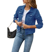 Dames denim jack blauw met details zijprofiel
