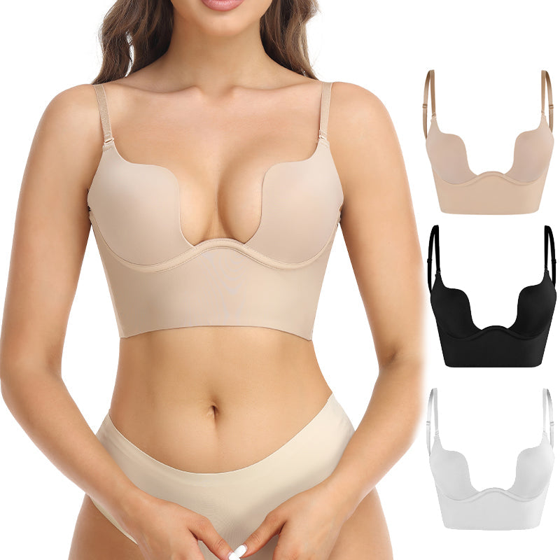 BH transparante beige met dunne bandjes front view