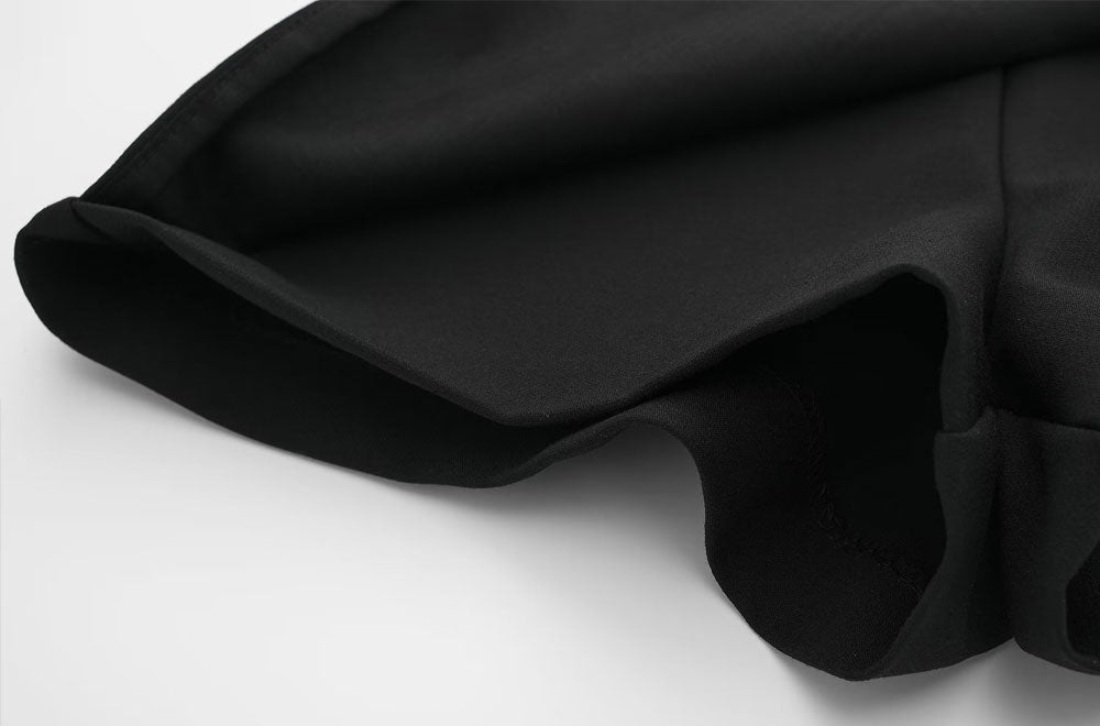 Black shorts fabric texture close-up