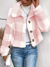 Damesjack roze fluweel met gouden knopen front view