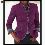 Multi-button Color Matching Women's Woolen Jacket
