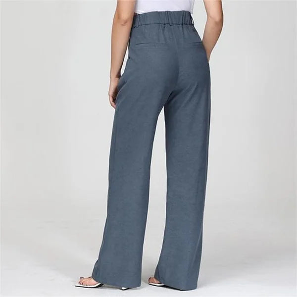 Flared broek blauw zijprofiel