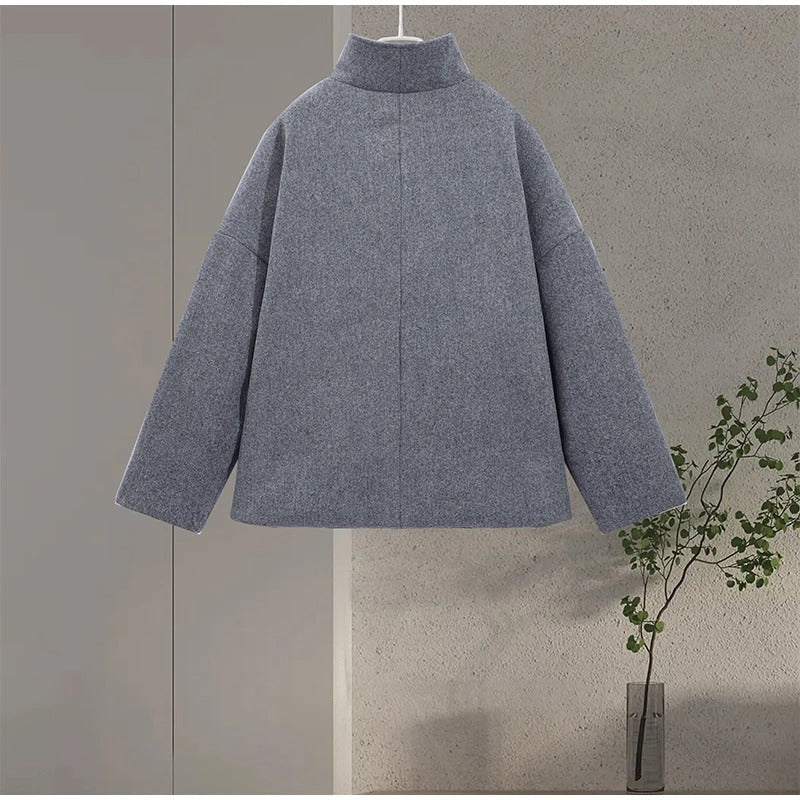 Wolblend Jas / Opstaande Kraag / Vrouwen / Winter