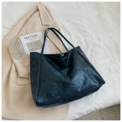 Tote bag navy vegan leather front view