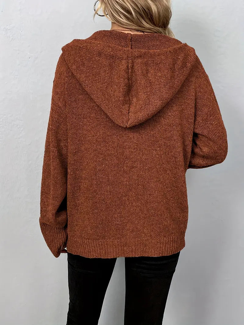 Comfortabele Gebreide Vest met Capuchon voor Elke Dag