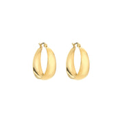 Gold hoop earrings front view