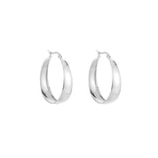 Silver hoop earrings front view