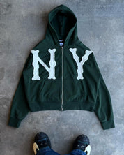 Visconte NY Zip Vest groen met witte letters zijweergave