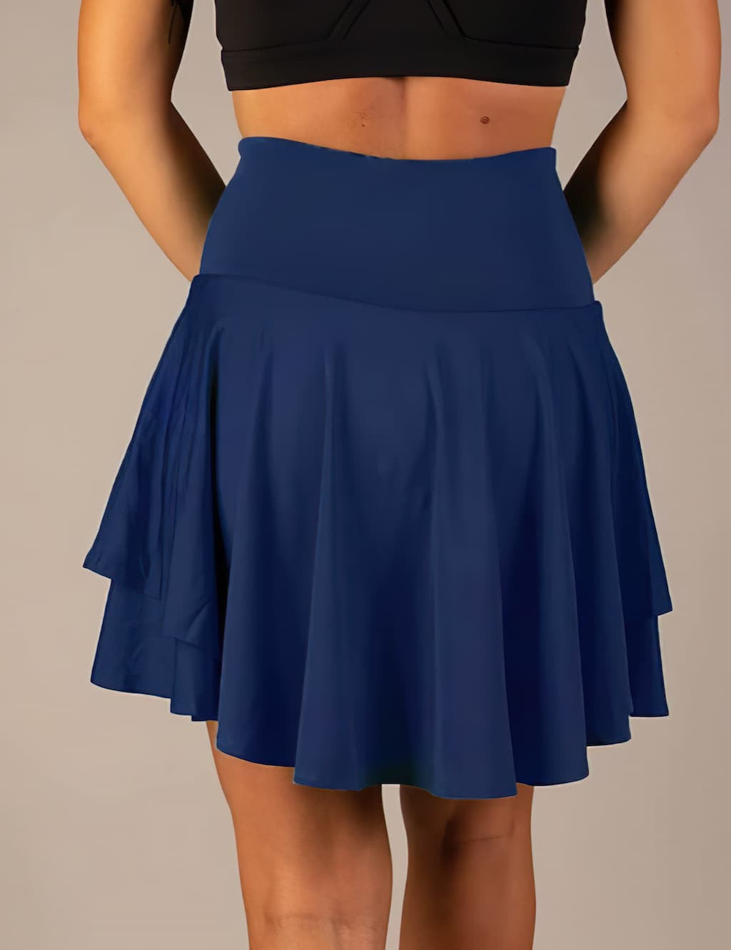 Tennisrokje met geïntegreerde short blauw achterzijde